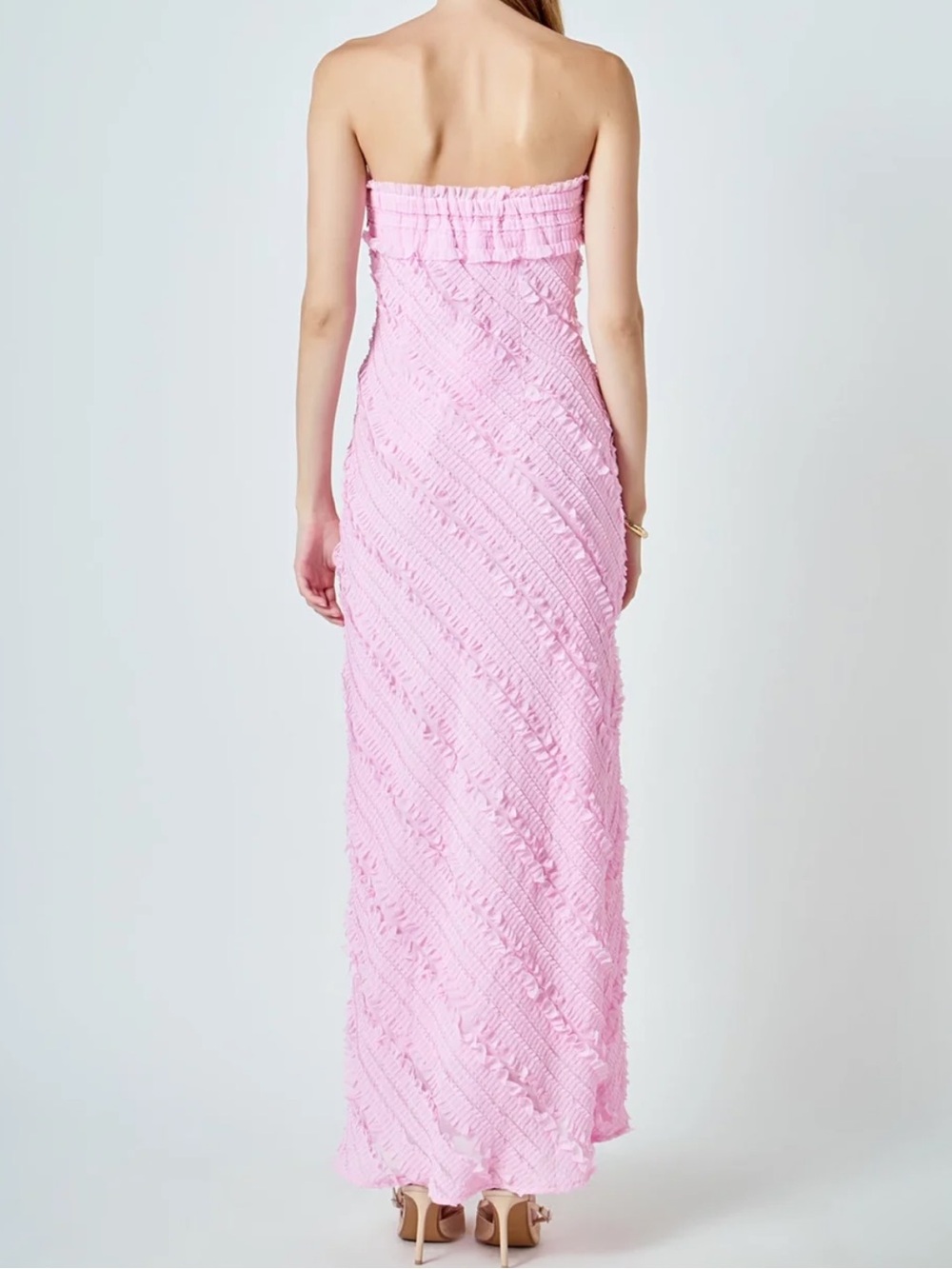 Endless Rose Anthropologie Strapless Textured Column Midi Dress Size Medium NEW - Picture 6 of 15